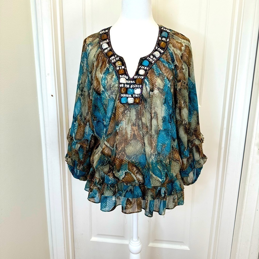 Sunny leigh Beaded bohemian blouse Size-Large